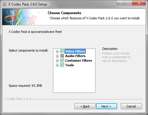 X Codec Pack Components