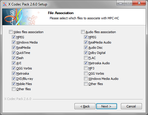 X Codec File Association