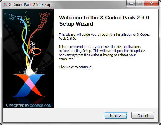 X Codec Pack Front